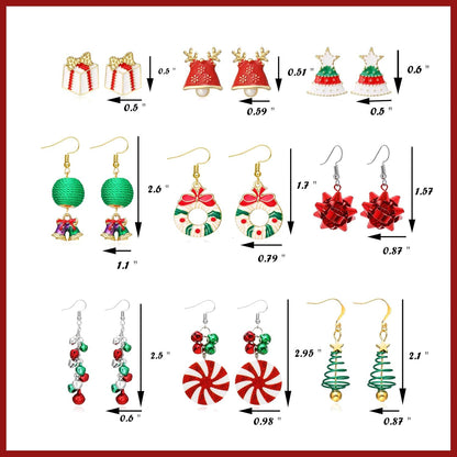 Christmas Earrings for Women Trendy Christmas Tree Snowflake Santa Candy Cane Earrings for Winter Stocking Stuffers Holiday Earrings Gifts Jewelry