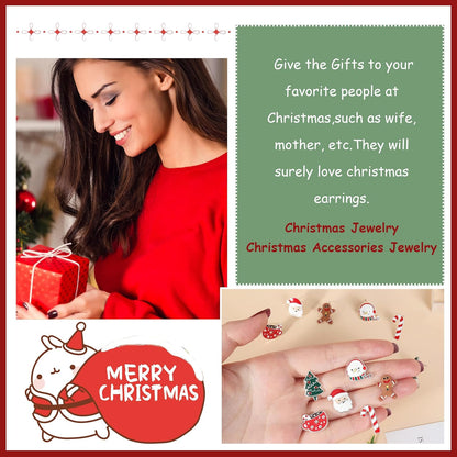 Christmas Earrings for Women Pink Flamingo Tree Snowflake Bow Jingle Bell Dangling Trendy Holiday Earrings Stocking Stuffers Christmas Jewelry Gifts Outfits Accessories