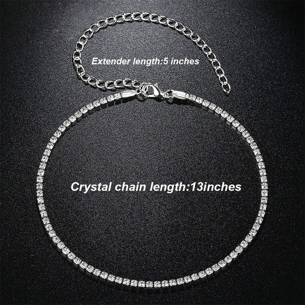 Tennis Necklaces for Women Sparkly Rhinestone Choker Diamond Chain Necklace
