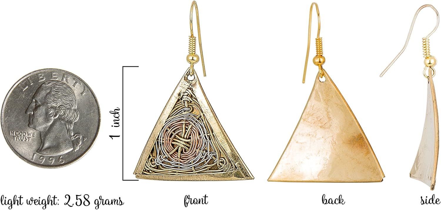 Handmade 3 Toned Basket Weave Earrings |  Collection