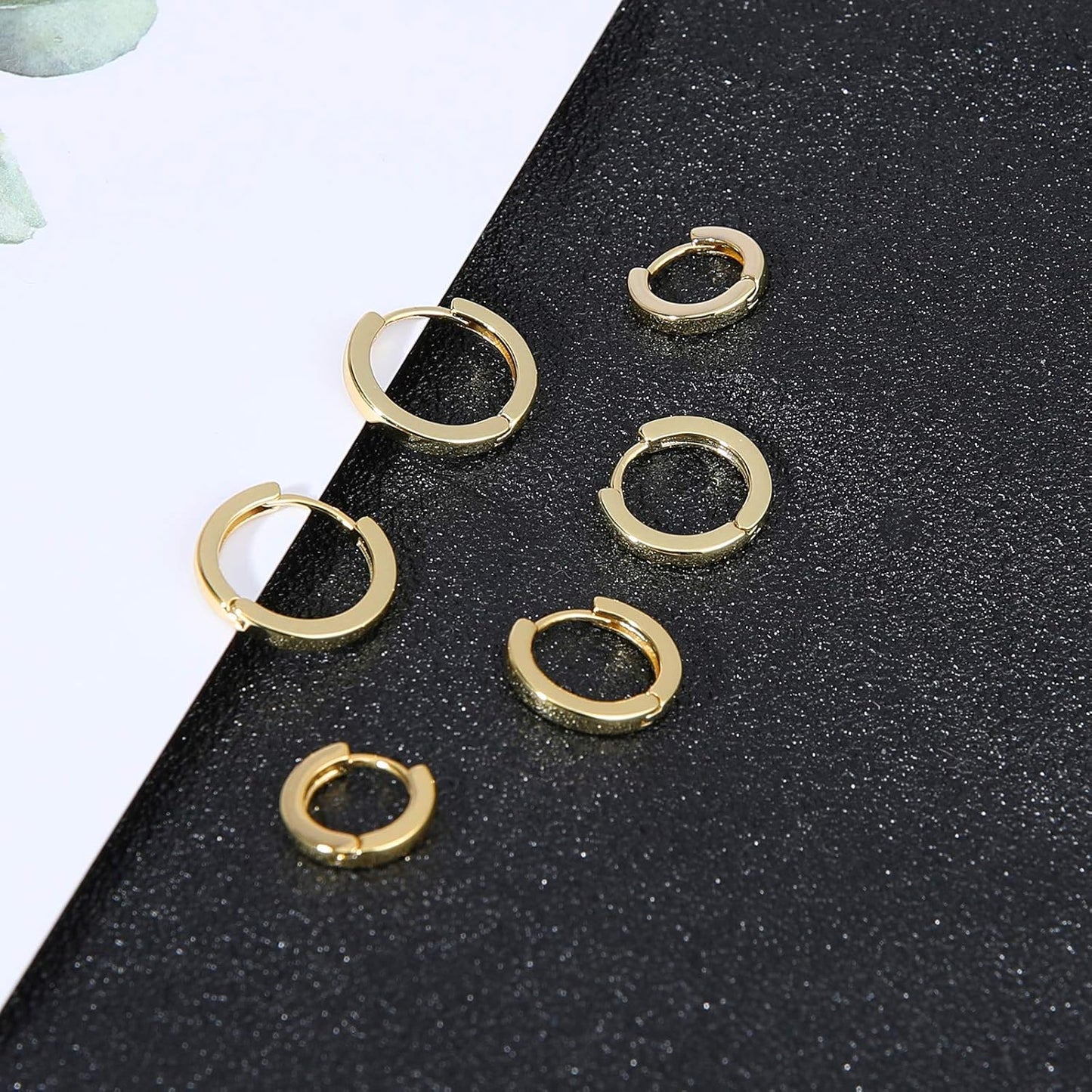3 Pairs Small Hoop Earrings Set for Women, 14K Gold Plated Huggie Hoop Earrings for Men, Tiny Cartilage Hypoallergenic Earring Set