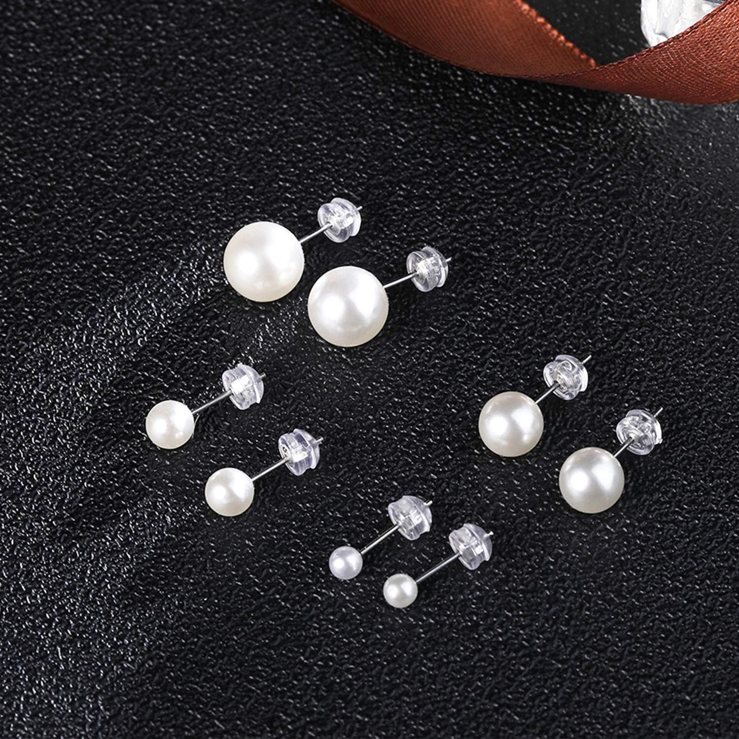 Pearl Stud Earrings Freshwater Pearl Ear Rings Hypoallergenic Earrings 4Mm-12Mm for Women Bridesmaids Gifts