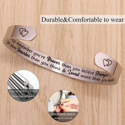 Bracelets for Women Mothers Day Bracelet Gifts from Daughter Inspirational Gifts for Women Graduation Gifts for Her Motivational Birthday Cuff Bangle Friendship Personalized Mantra Jewelry…