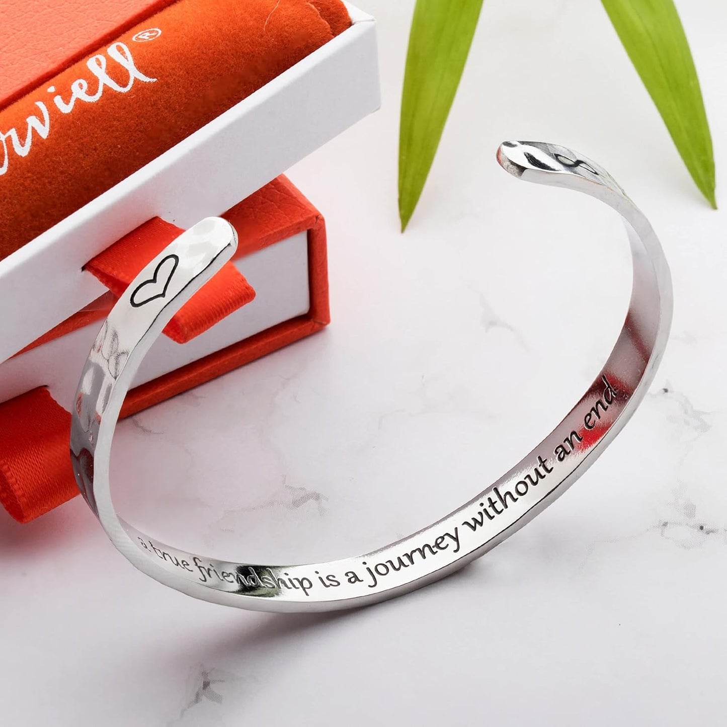 Engraved Cuff Bracelets for Women – Inspirational, Friendship, Love, Mom, Daughter, Sister, Christian, Graduation, Memorial & Wedding Gifts – 80+ Phrases – Stainless Steel, Gift-Ready