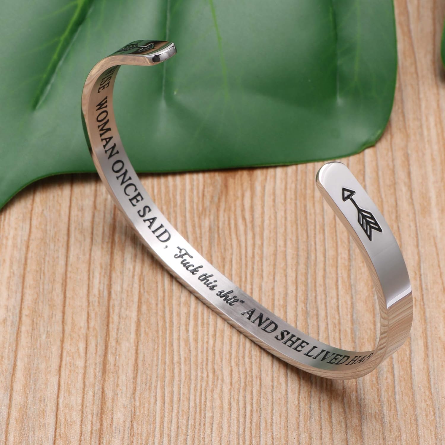 Daughter Mother Bracelets Wide Cuff Bangle Message Engraved Christmas Gifts for Her