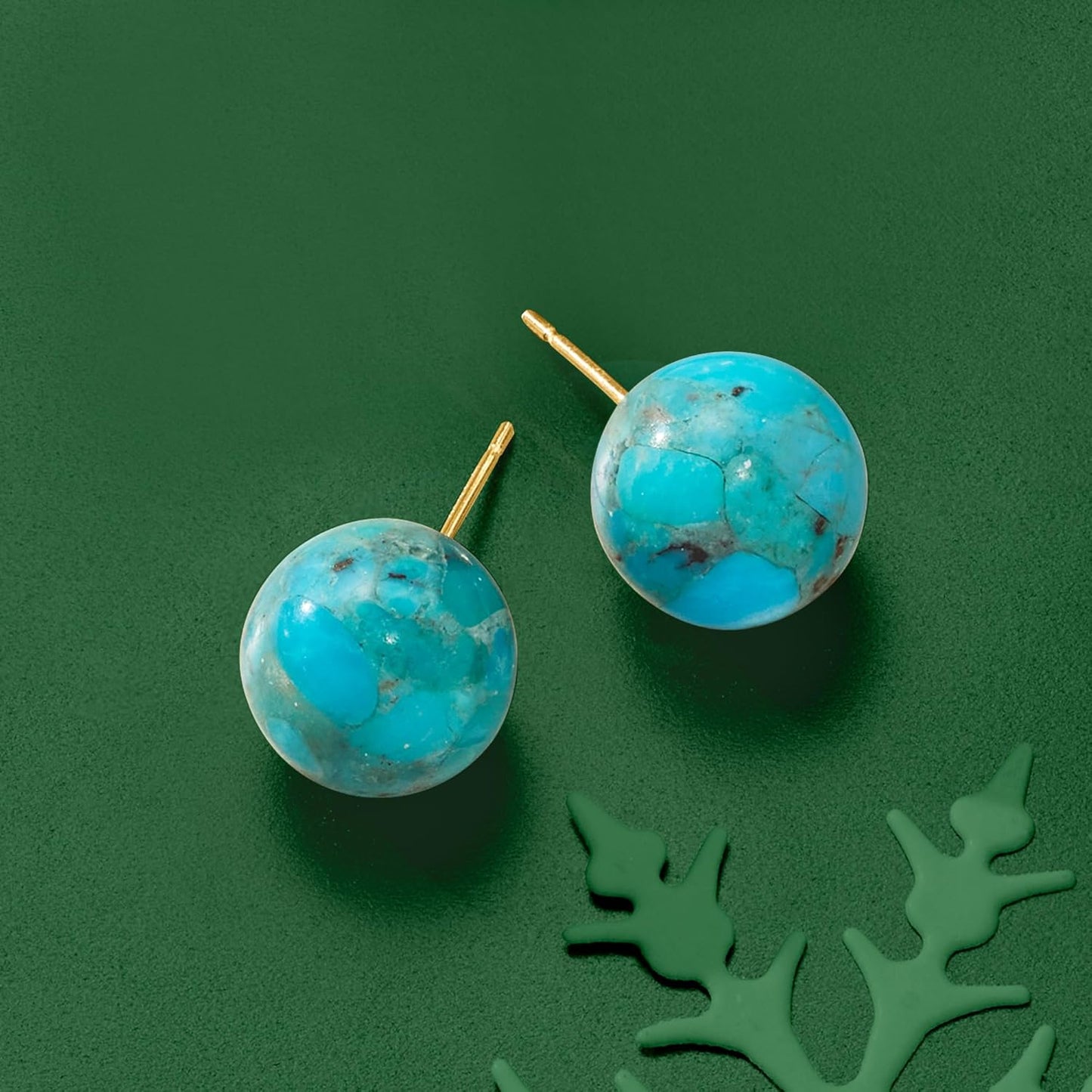 Gemstone Stud Earrings in 14Kt Yellow Gold
