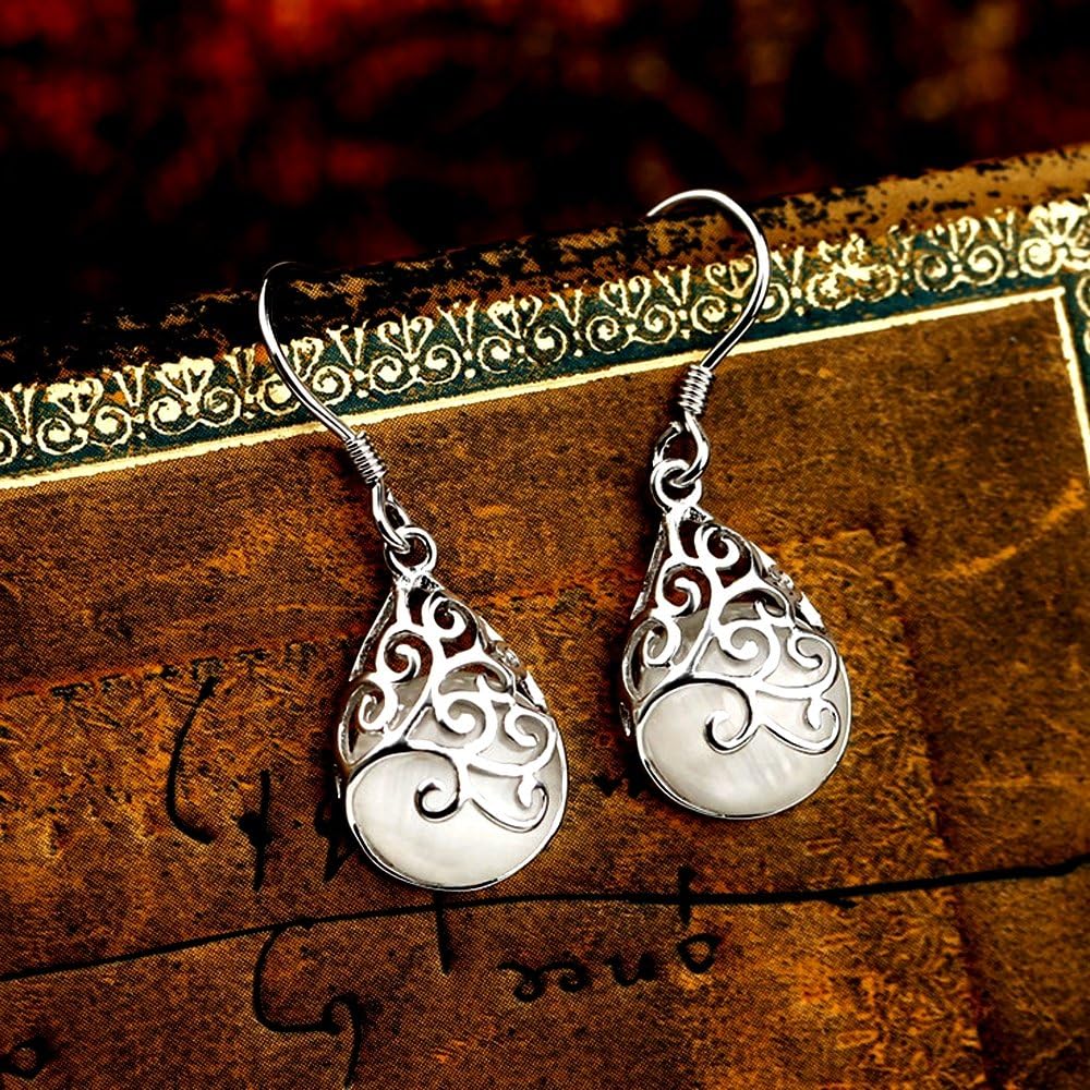 "Wishing Tree" 925 Sterling Silver Filigree Drop Dangle Earrings for Women