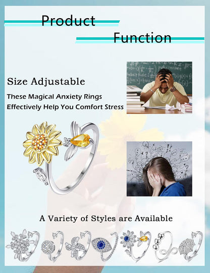 Rotatable Anxiety & Fidget Spinner Ring