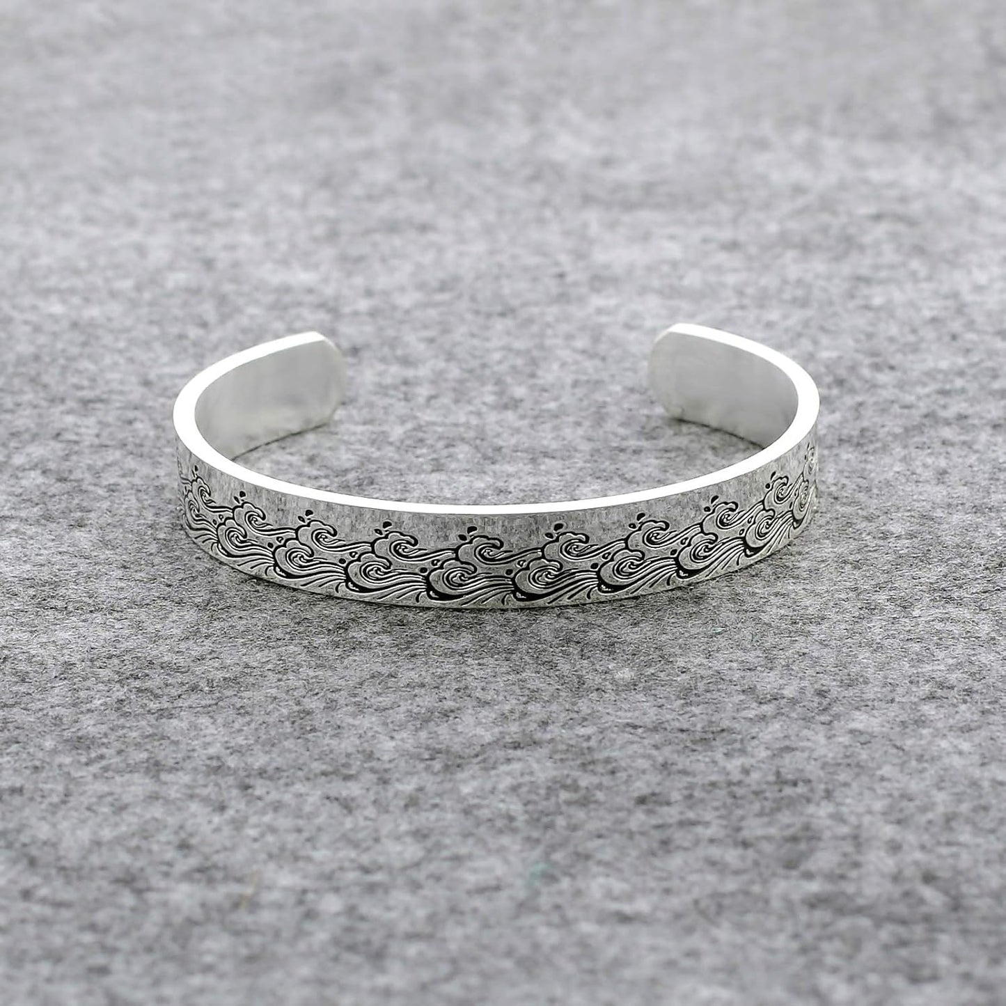 Inspirational Bracelets for Women Mom Personalized Gift for Her Engraved Mantra Cuff Bangle Birthday Jewelry