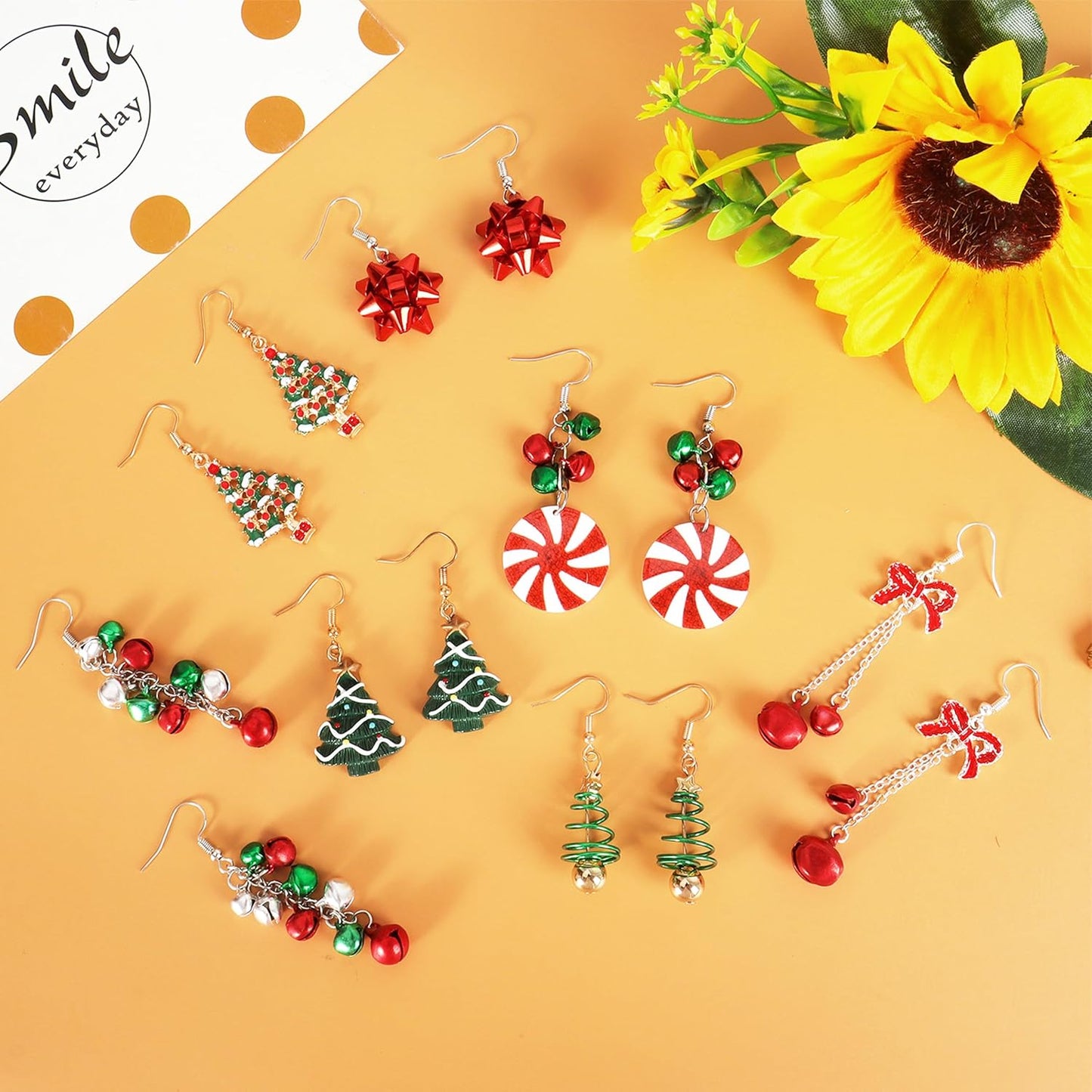 Christmas Earrings for Women Pink Flamingo Tree Snowflake Bow Jingle Bell Dangling Trendy Holiday Earrings Stocking Stuffers Christmas Jewelry Gifts Outfits Accessories