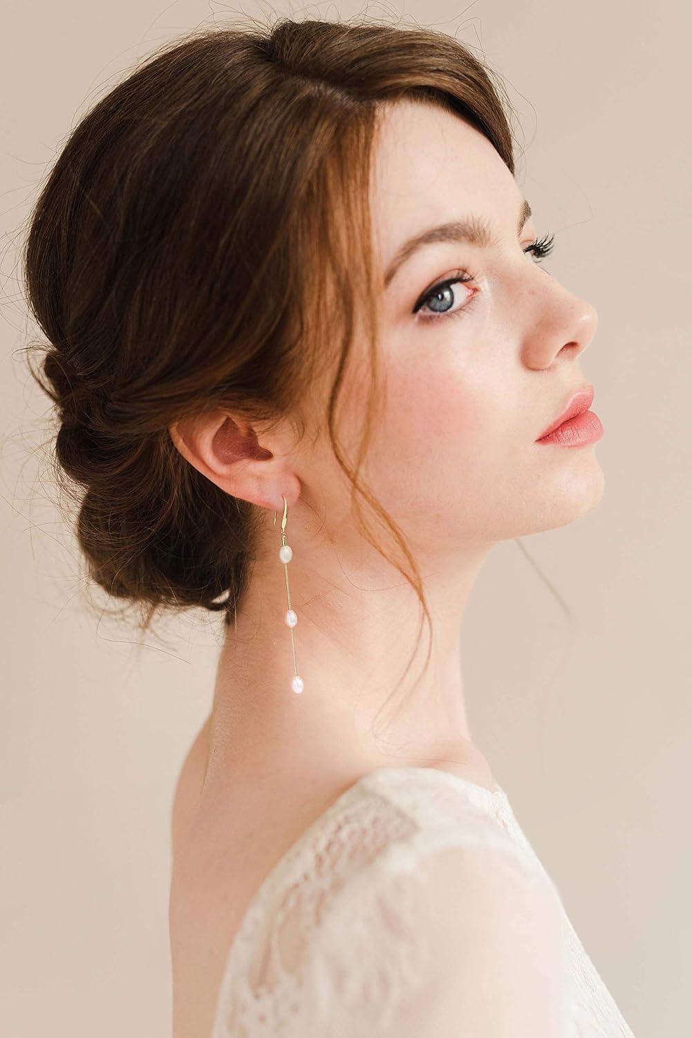 Long Pearl Dangle Earrings for Women 18K Gold Plated Long Dangle Drop Earrings Metal Chain Earrings Wedding Bridesmaid Jewelry