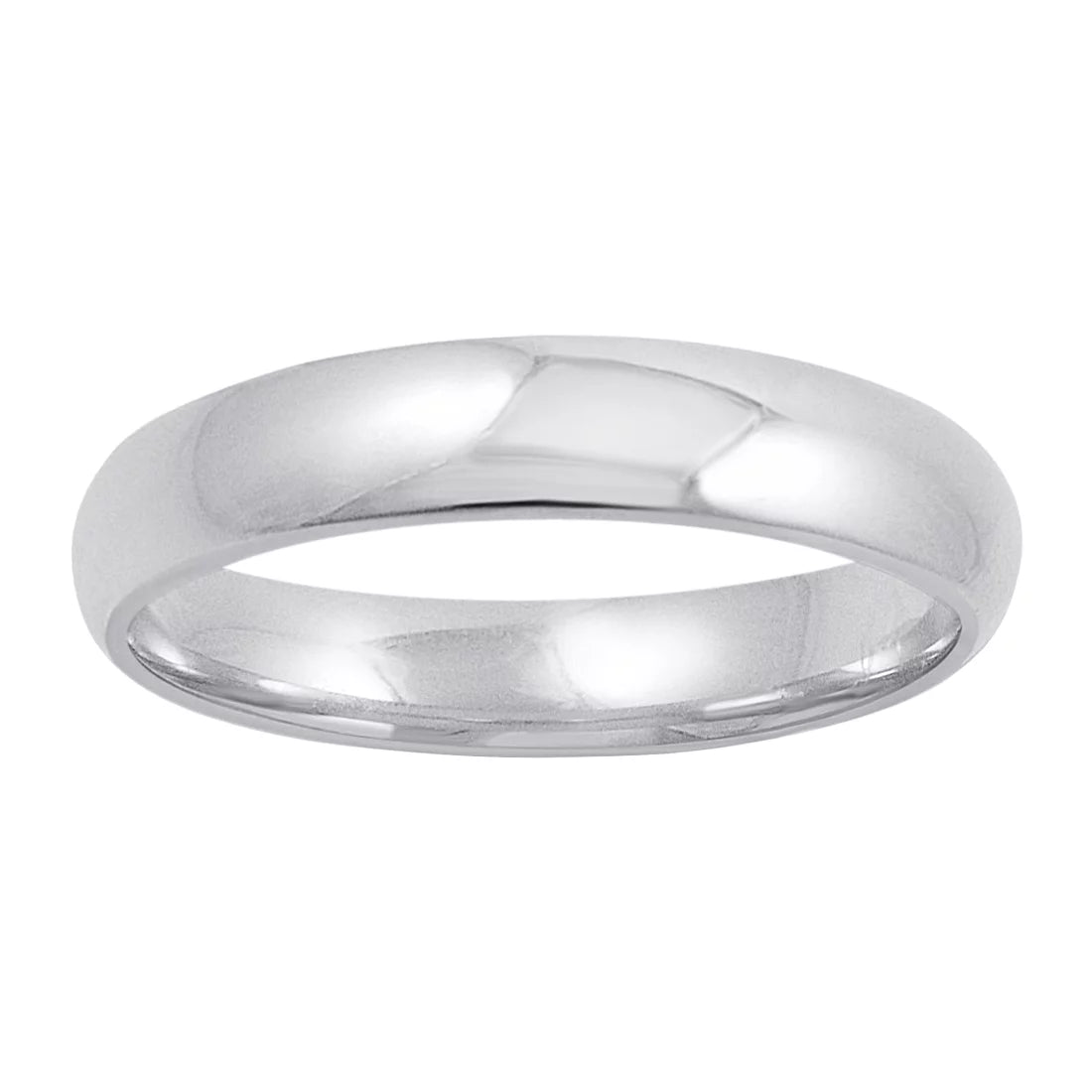 Men'S 10K White Gold 4Mm Comfort Fit Plain Wedding Band (Available Ring Sizes 8-12 1/2) Size 10