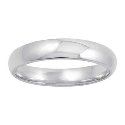 Men'S 10K White Gold 4Mm Comfort Fit Plain Wedding Band (Available Ring Sizes 8-12 1/2) Size 10