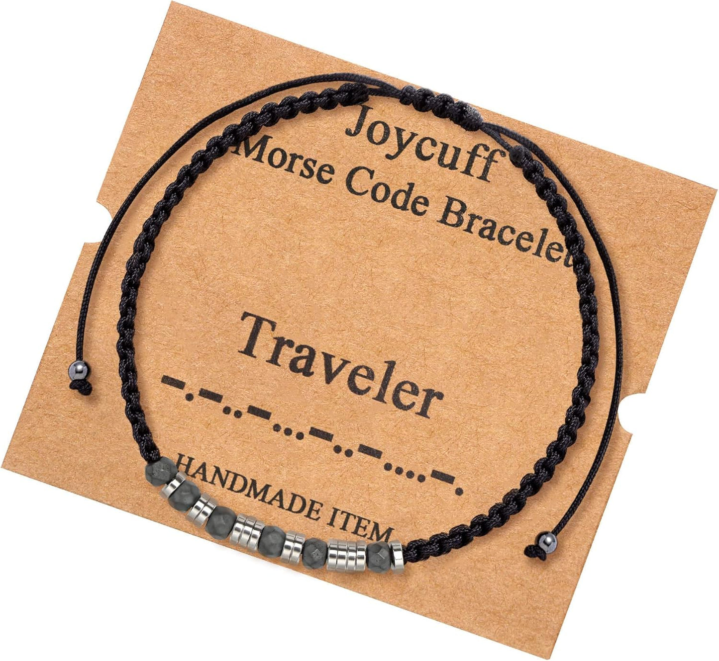 Morse Code Bracelets for Women Black/Grey Birthday Christmas Gifts to Her Funny Gift for Girls Inspirational Jewelry with Secret Message