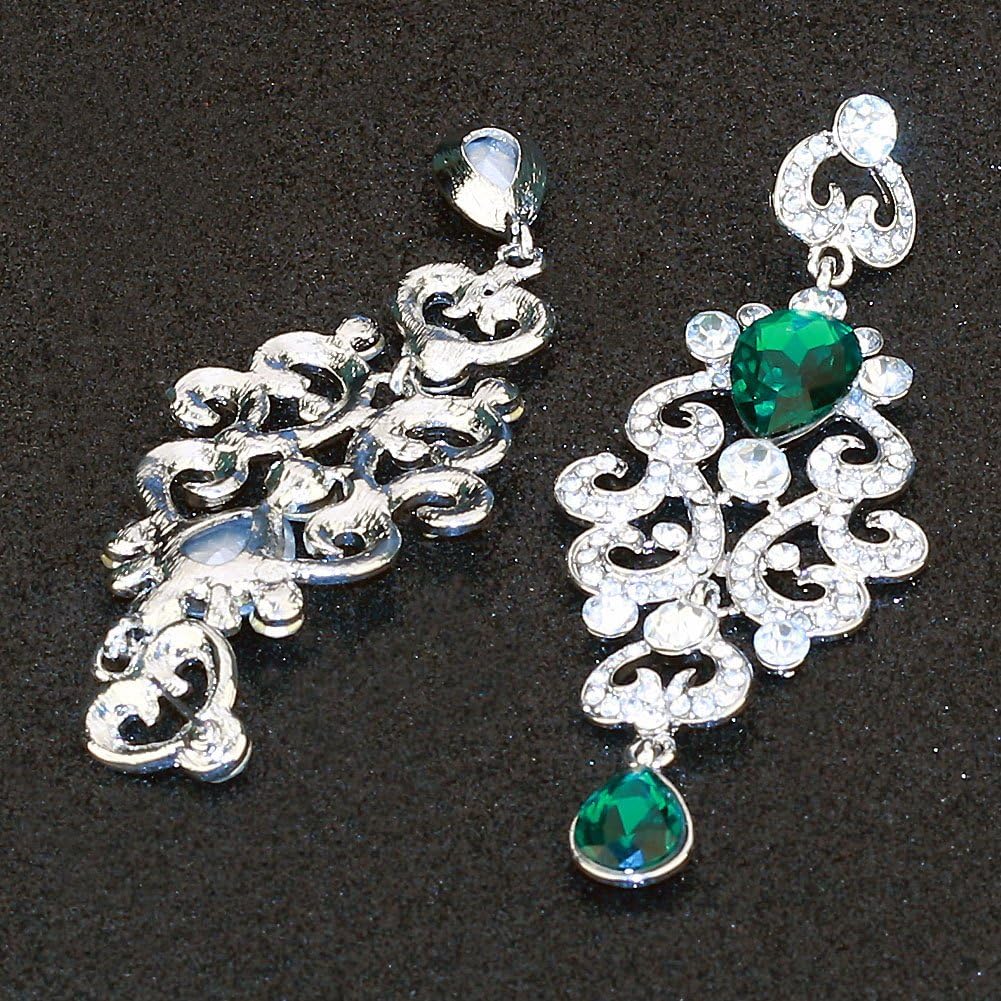 Exquisite Teardrop Crystal Bridal Wedding Earrings Vintage Chandelier Dangle Long Earrings for Women