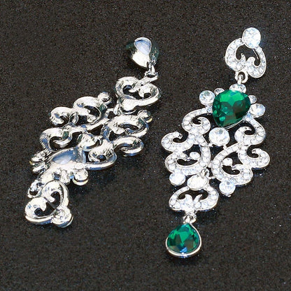 Exquisite Teardrop Crystal Bridal Wedding Earrings Vintage Chandelier Dangle Long Earrings for Women