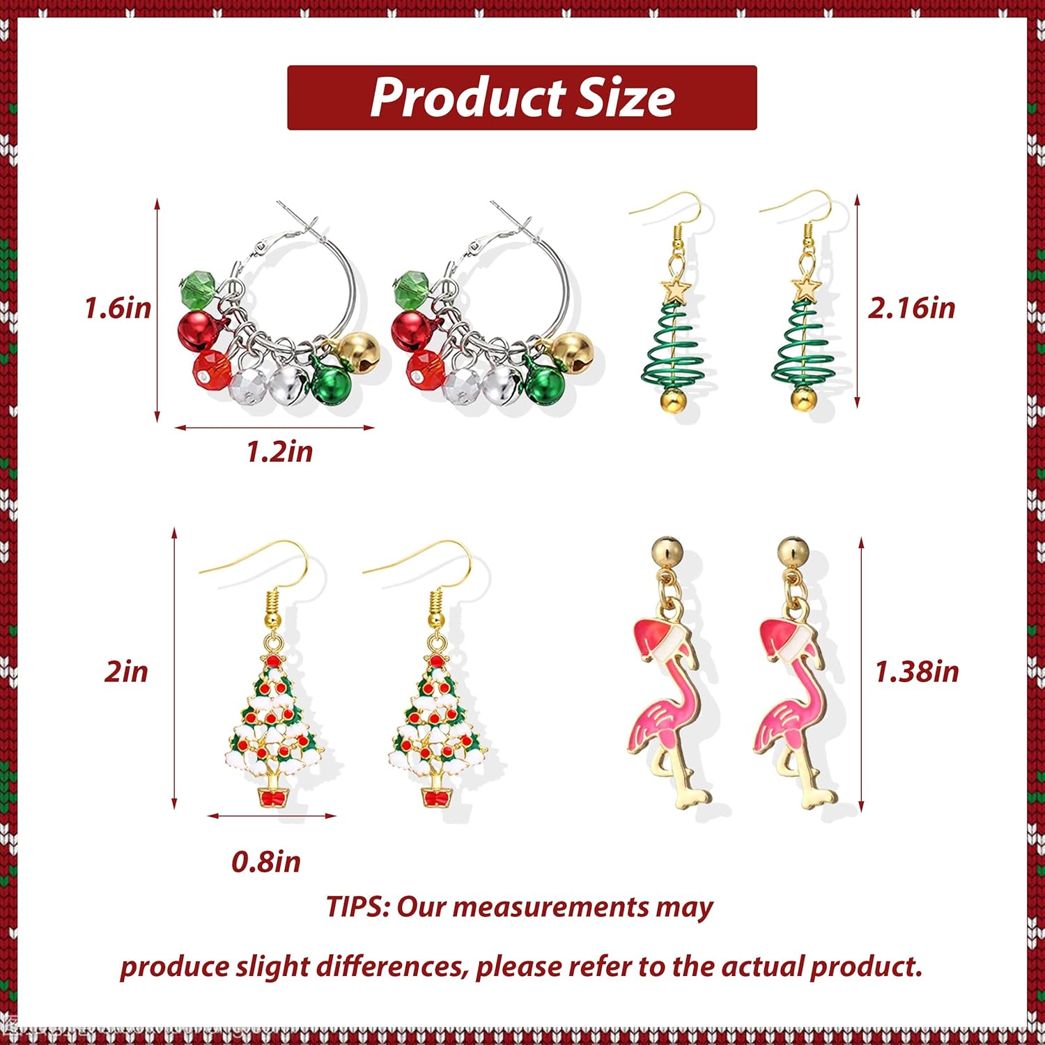 Christmas Earrings for Women Christmas Tree Dangle Earrings Snowflake Santa Candy Cane Snowman Penguin Earrings Holiday Winter Earrings Christmas Stocking Stuffers Gifts