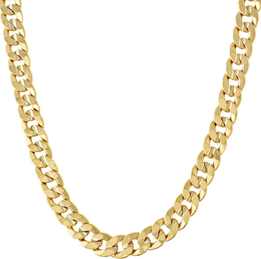 Cuban Link Chain Necklace 24K Gold Plated for Men and Women (6Mm & 9.5Mm)