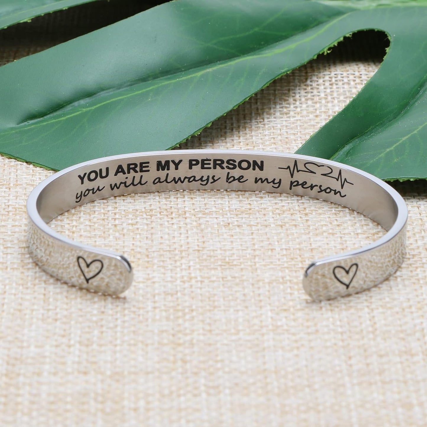 Women Bangle Bracelet Cuffs Open White Inspirational Girls Jewelry Engraved Encourage Mantra