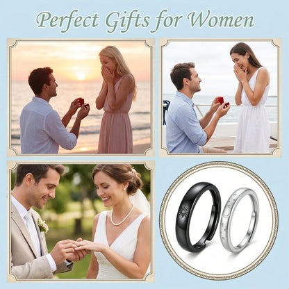 18K Gold-Plated Adjustable Sun & Moon Promise Ring