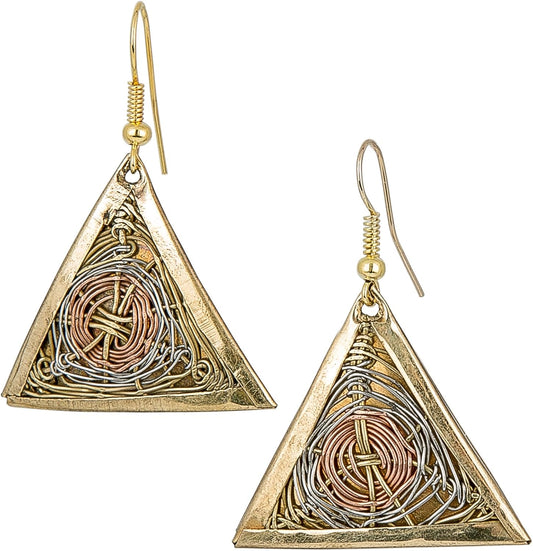 Handmade 3 Toned Basket Weave Earrings |  Collection