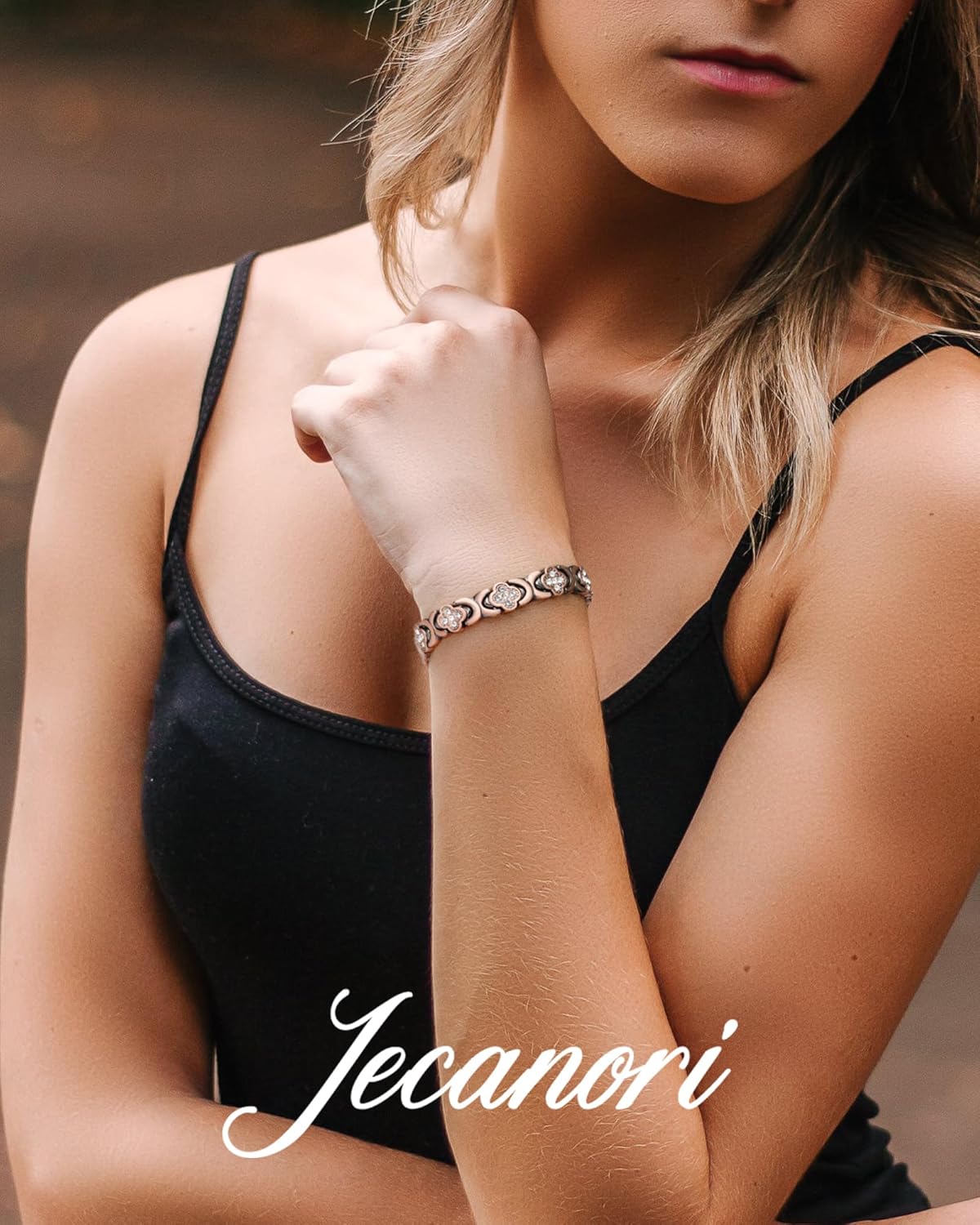 Pure Copper Bracelet for Women, Ultra Strength Magnetic Therapy Bracelets with 3800 Gauss Magnets，Four-Leaf Clover Jewelry