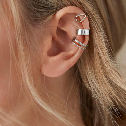 Cuff Earrings 925 Sterling Silver Ear Cuff Earrings Non-Piercing Fake Helix Cartilage Cuff Earrings Various Styles Conch Ear Cuffs Fine Jewelry for Women Man