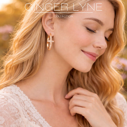 Cross Hoop Earrings for Women Cubic Zirconia