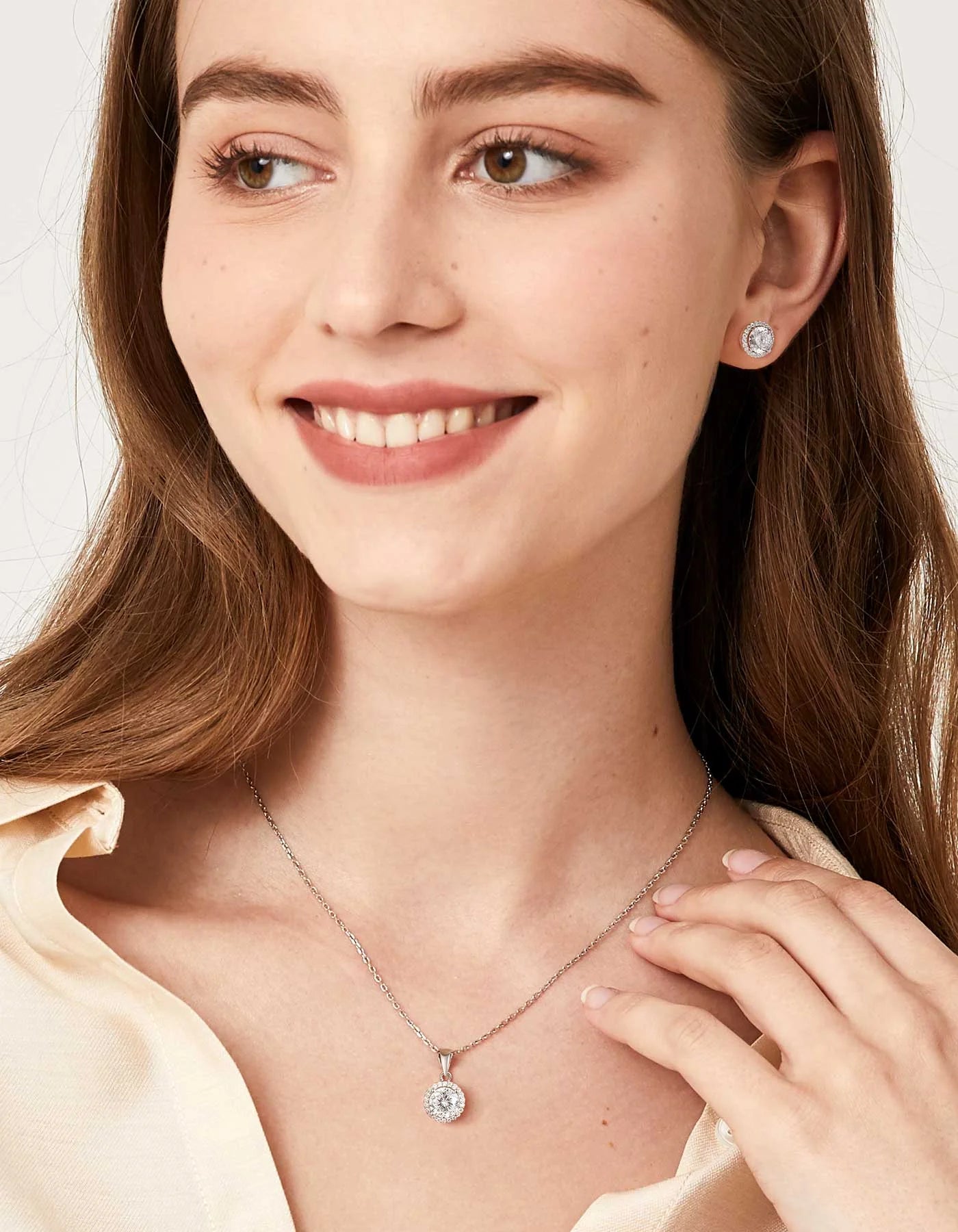 1 Carat round Cut Moissanite Solitaire Pendant Necklace for Women Birthday Valentine'S Day Gifts for Her