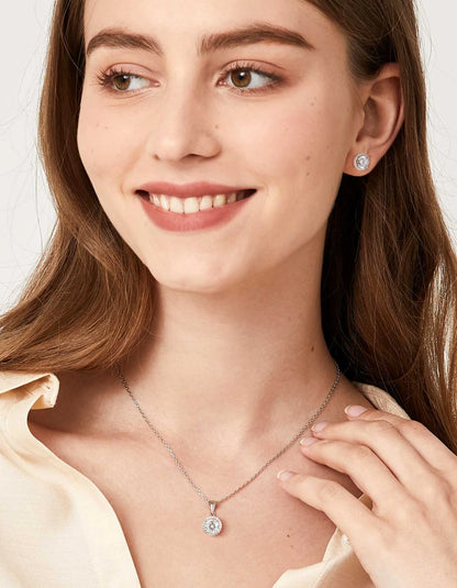 1 Carat round Cut Moissanite Solitaire Pendant Necklace for Women Birthday Valentine'S Day Gifts for Her