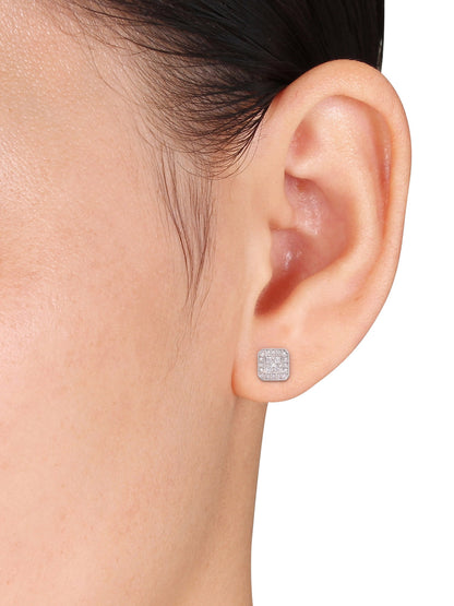 Women'S Diamond Sterling Silver Earrings