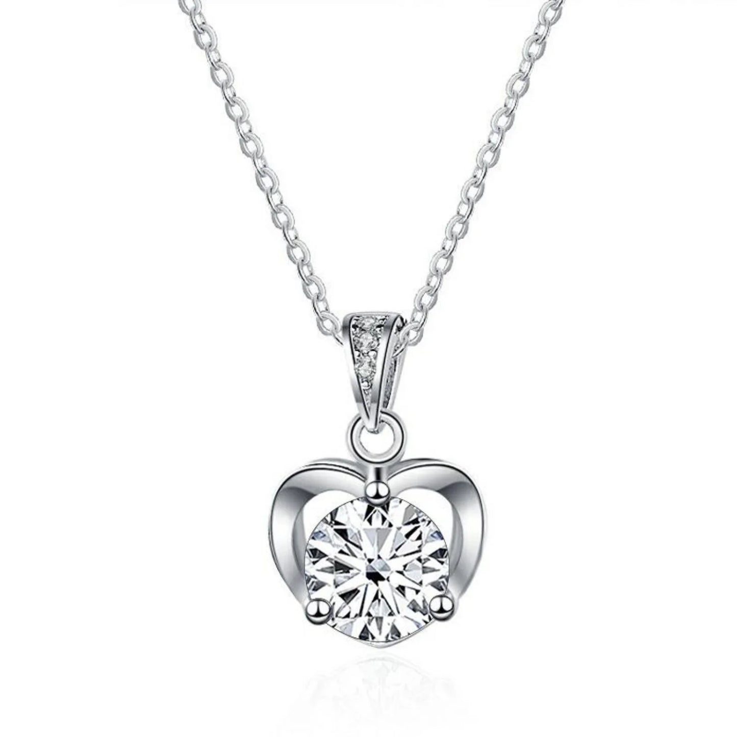 Heart Pendant Necklaces for Women, 1CT Moissanite Diamond Necklace, D Color VVS1 Blue Green Pink Moissanite Necklaces,925 Sterling Silver Heart Jewelry Gifts with Certificate