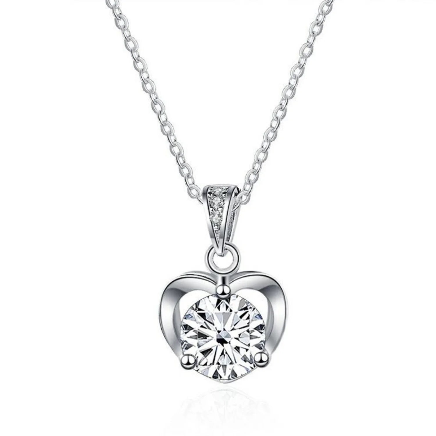 Heart Pendant Necklaces for Women, 1CT Moissanite Diamond Necklace, D Color VVS1 Blue Green Pink Moissanite Necklaces,925 Sterling Silver Heart Jewelry Gifts with Certificate