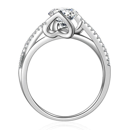 Round Brilliant Cut Zirconia Engagement Rings Jewelry - 925 Sterling Silver