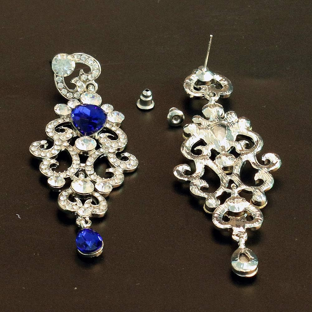 Exquisite Teardrop Crystal Bridal Wedding Earrings Vintage Chandelier Dangle Long Earrings for Women