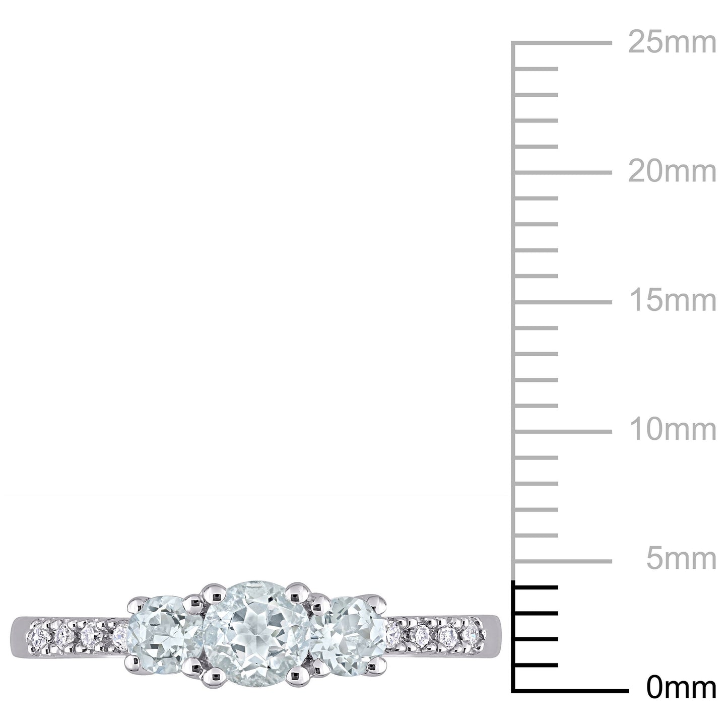 Women'S Aquamarine 10K White Gold Engagement Ring