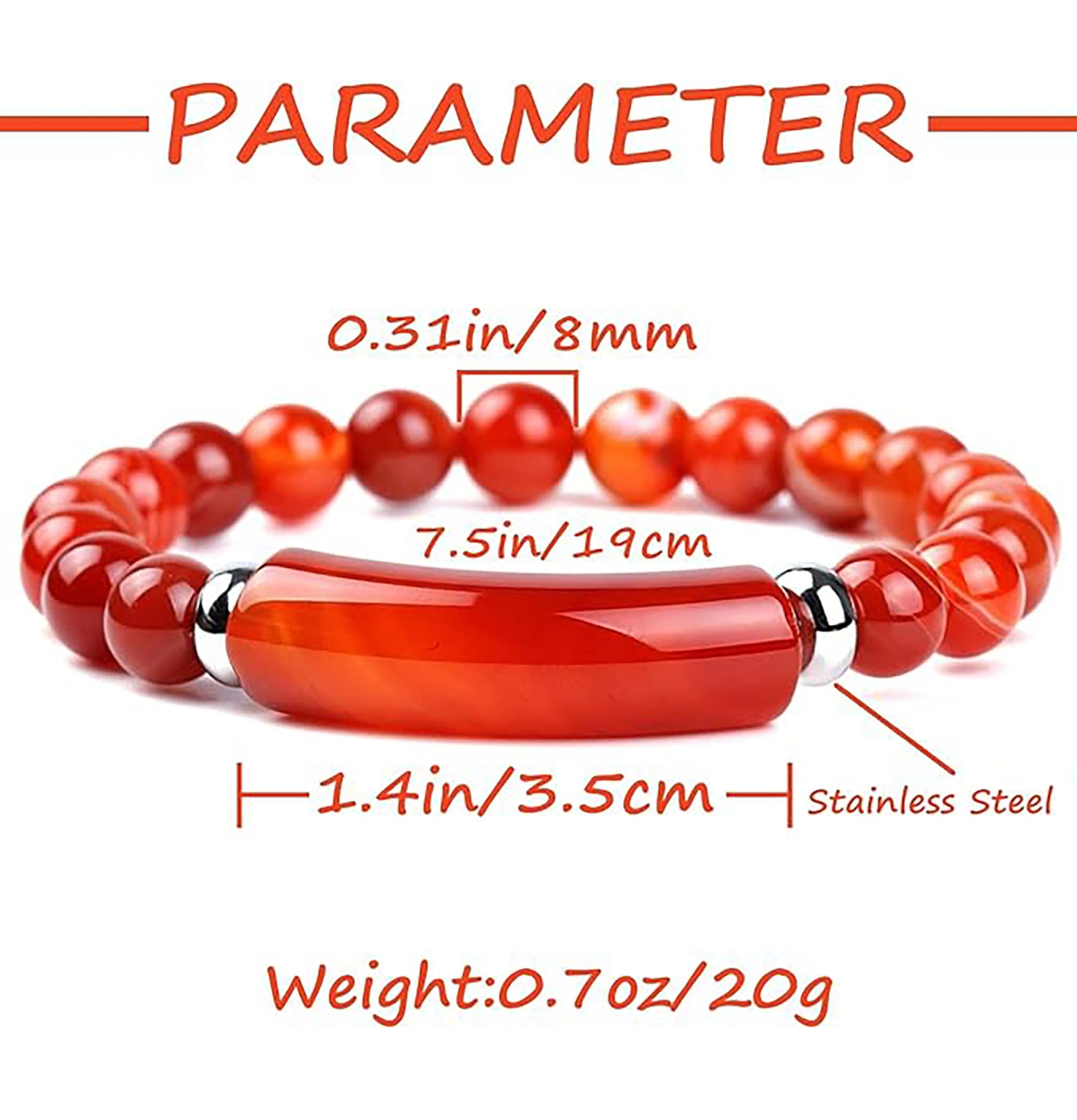 8Mm Sardonyx Stretch Bracelet Crystal Energy Bracelet Gift for Women