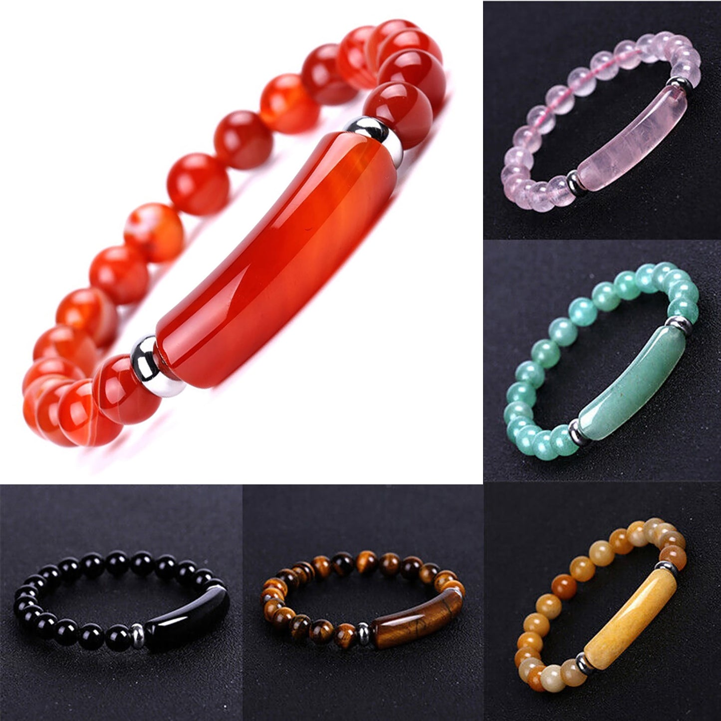 8Mm Sardonyx Stretch Bracelet Crystal Energy Bracelet Gift for Women