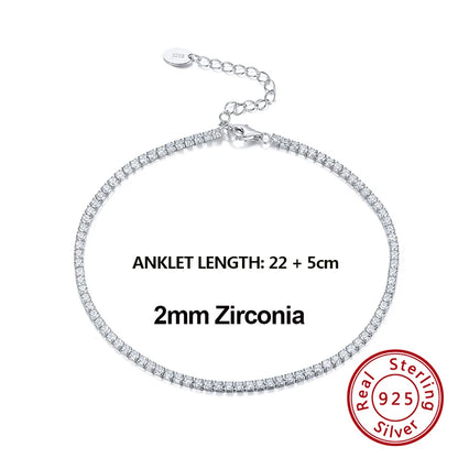 4Mm round Cut Tennis Bracelet in 925 Sterling Silver White Gold Woman Men Bracelets Bangle Jewelry Hand Chain SB94
