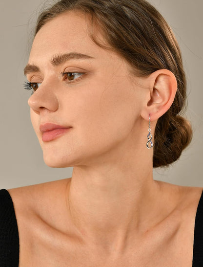 Infinity Dangle Drop Earrings 925 Sterling Silver Leverback Earrings Birthstone Jewelry for Women