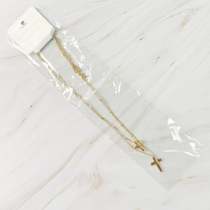 Pretty Chain Cross Necklace Set of 2