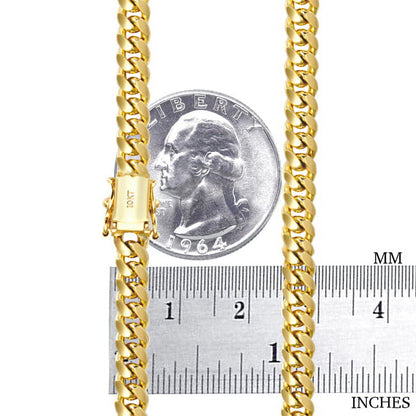 10K Real Yellow Gold Solid Miami Cuban Link 5Mm Chain Bracelet (7"-9") Italian Jewelry for Men