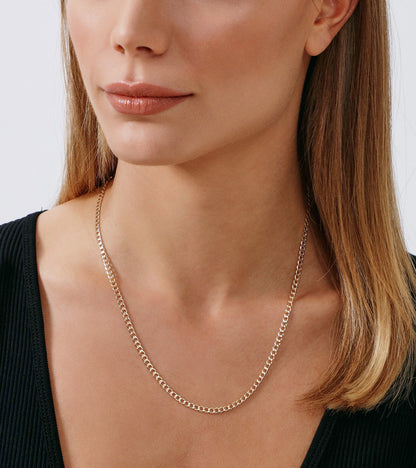 Gold Chain Necklace Collection - 14K Solid Yellow Gold Filled Miami Cuban Curb Link Chain Necklaces for Women and Men with Different Sizes (2.7Mm, 3.6Mm, 4.5Mm, or 5.5Mm)