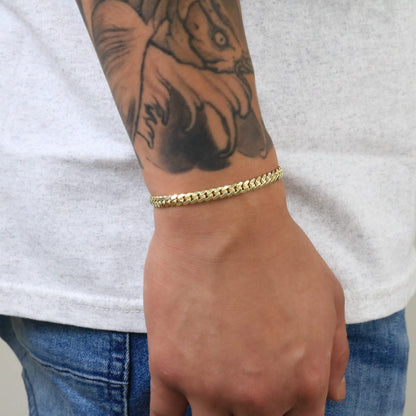 10K Real Yellow Gold Solid Miami Cuban Link 5Mm Chain Bracelet (7"-9") Italian Jewelry for Men