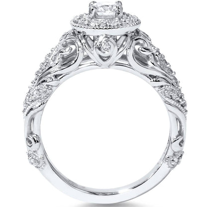 Pompeii 3/4Ct Vintage Diamond Engagement Ring 14K White Gold (G/H,I1-I2)