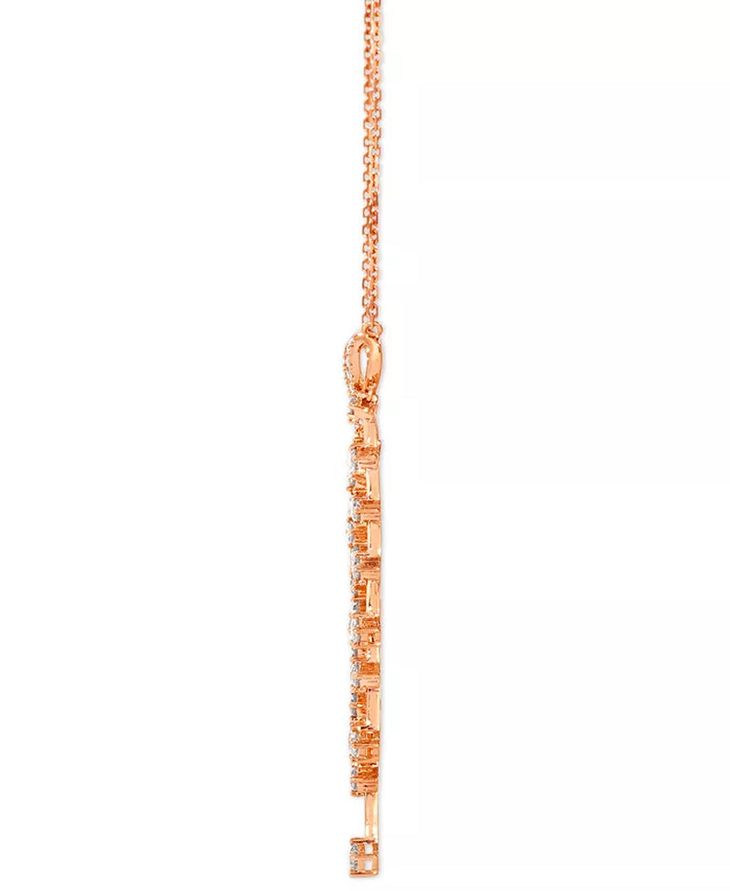 Nude Diamond Dangling Adjustable 19" Statement Necklace (1-1/4 Ct. T.W.) in 14K Rose Gold