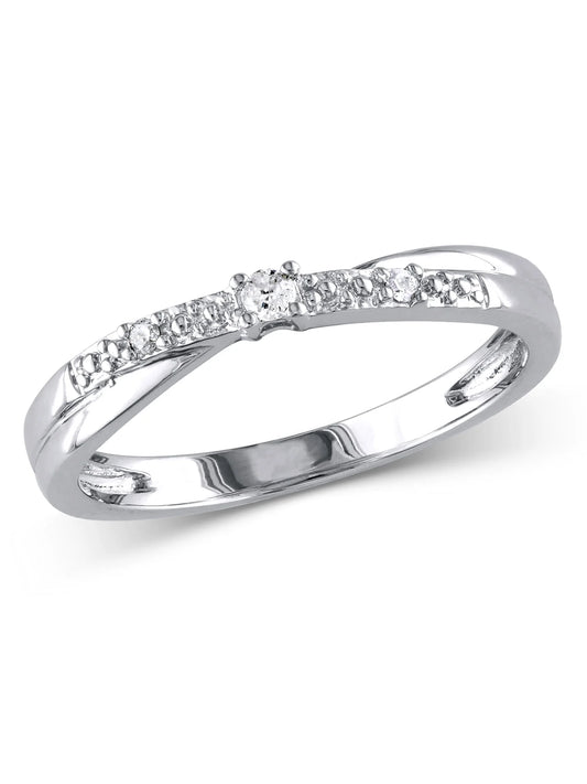 Women'S Diamond 10K White Gold Ring