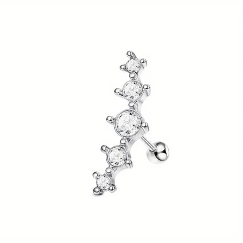 1Pc Cartilage Stainless Steel Piercing Jewelry 16G Earring Stud for Women Men Stylish Piercing Jewelry