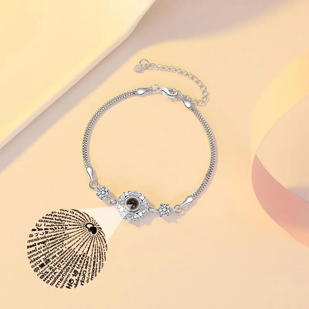 100 Languages I Love You Bracelet Heart Wedding Romantic I Love You Projection Bracelets for Women Lady Girl Friend Gifts