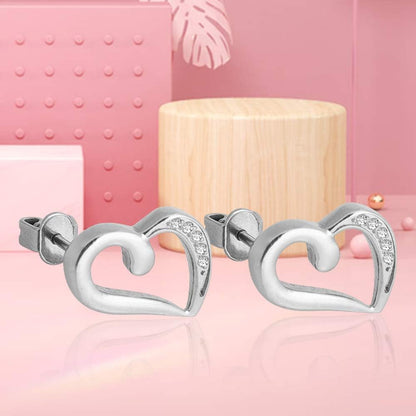 Titanium Earrings for Sensitive Ears, Titanium Stud Earrings for Women,Heart Cross Hexagon round CZ Stud Earrings